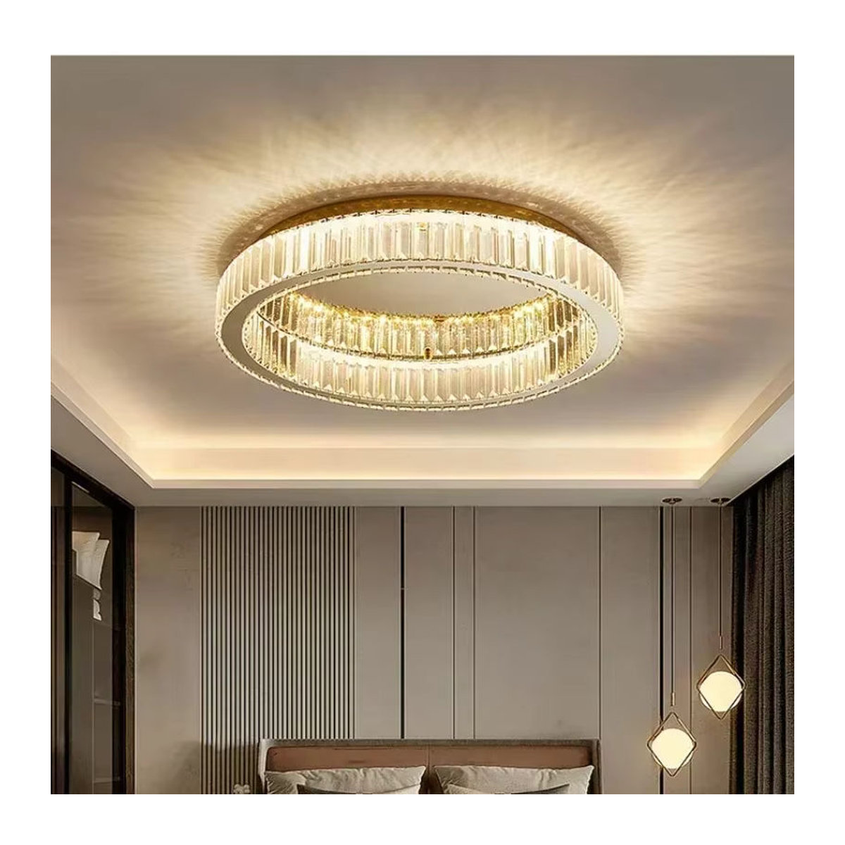 Moderne Kristallleuchte Claeted als Kronleuchter für Wohnzimmer und Esszimmer - Bild 3