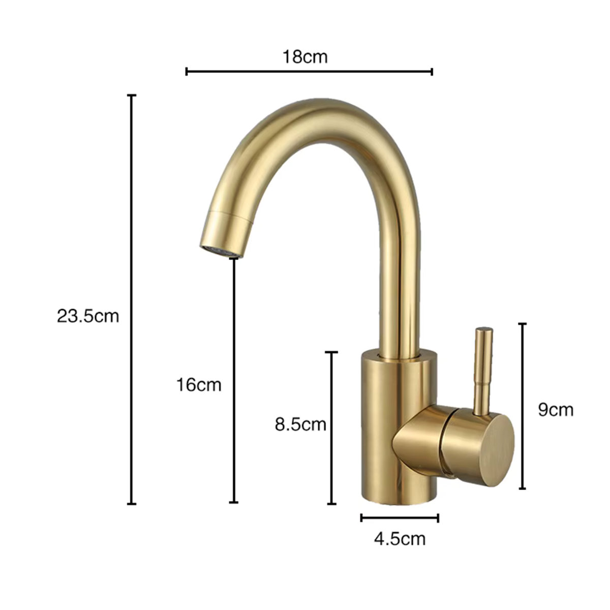 Moderne Küchenarmatur aus Edelstahl 304 in Gold für Heiß- und Kaltwasser - Bild 2