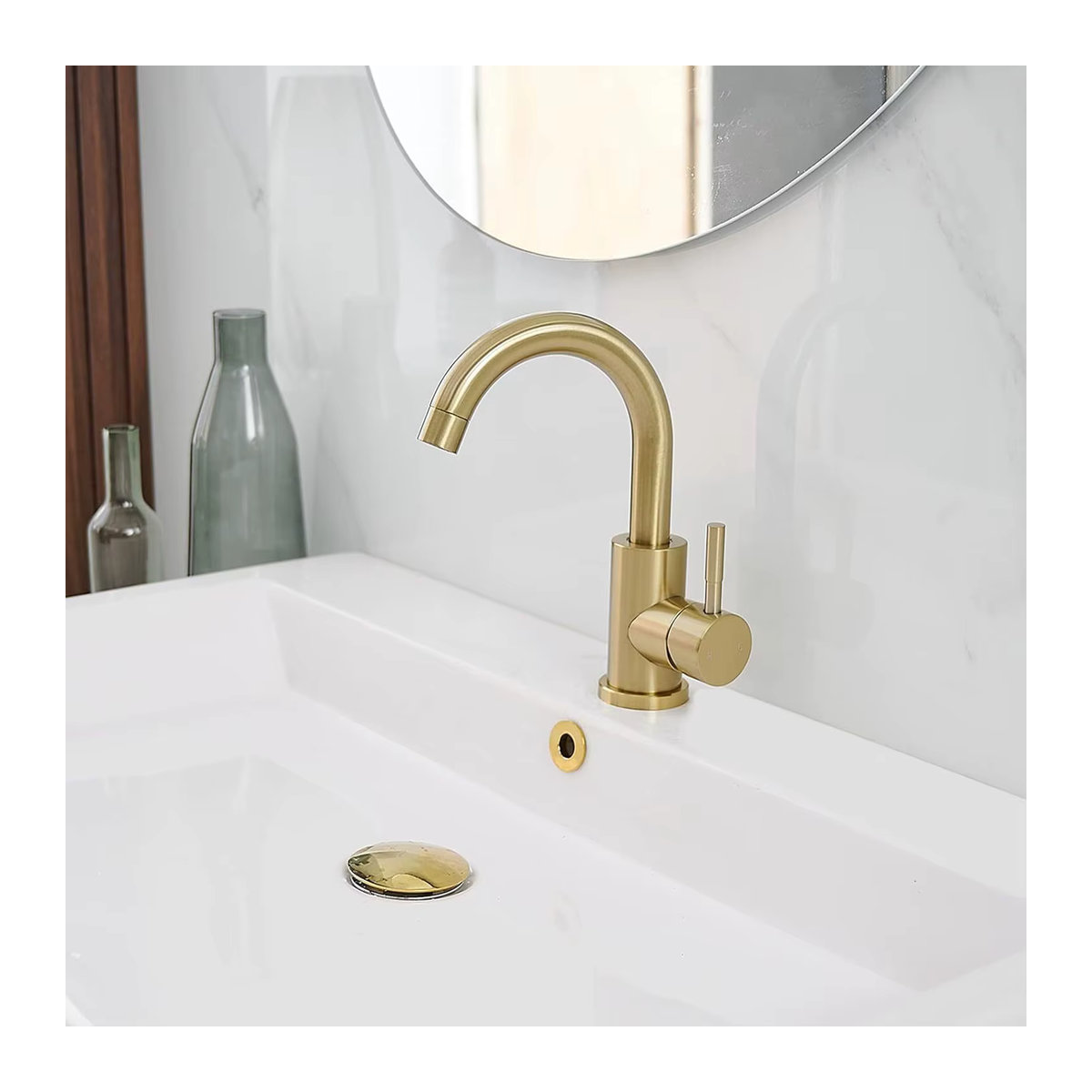 Moderne Küchenarmatur aus Edelstahl 304 in Gold für Heiß- und Kaltwasser - Bild 4