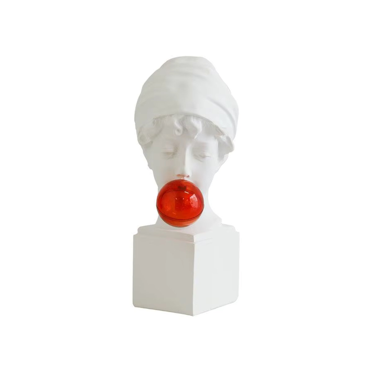 Moderne Kunstharz-Skulptur David und Venus bläst Blase als mythologische Figur in Weiß zur Schreibtisch-Dekoration - Bild 5