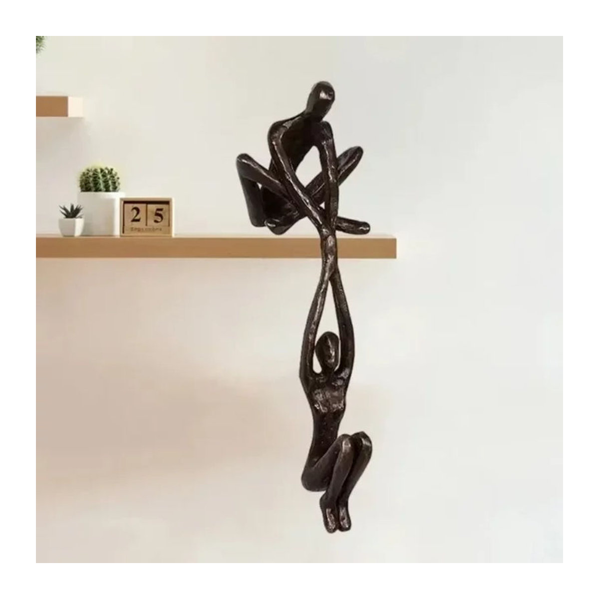 Moderne Kunstskulptur Tanzendes Paar in Schwarz als dekorative Figur für dein Zuhause - Bild 1