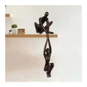 Moderne Kunstskulptur Tanzendes Paar in Schwarz als dekorative Figur für dein Zuhause