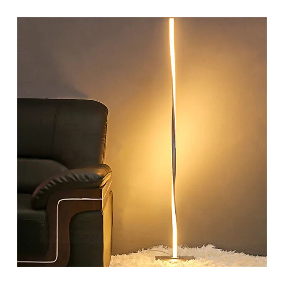 Moderne Lava Corki LED Standleuchte in Silber für Wohnzimmer und Büro - Bild 1