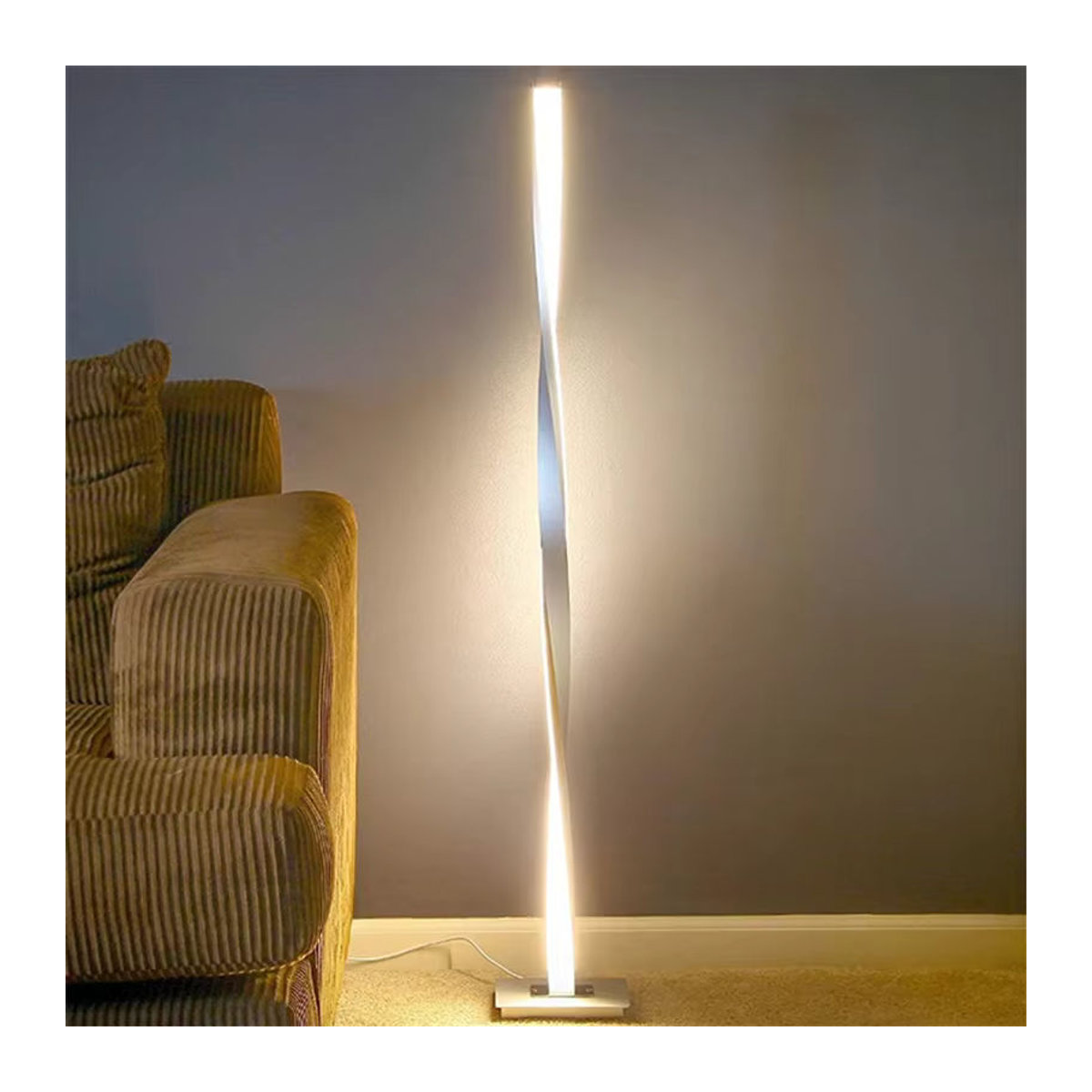 Moderne Lava Corki LED Standleuchte in Silber für Wohnzimmer und Büro - Bild 2