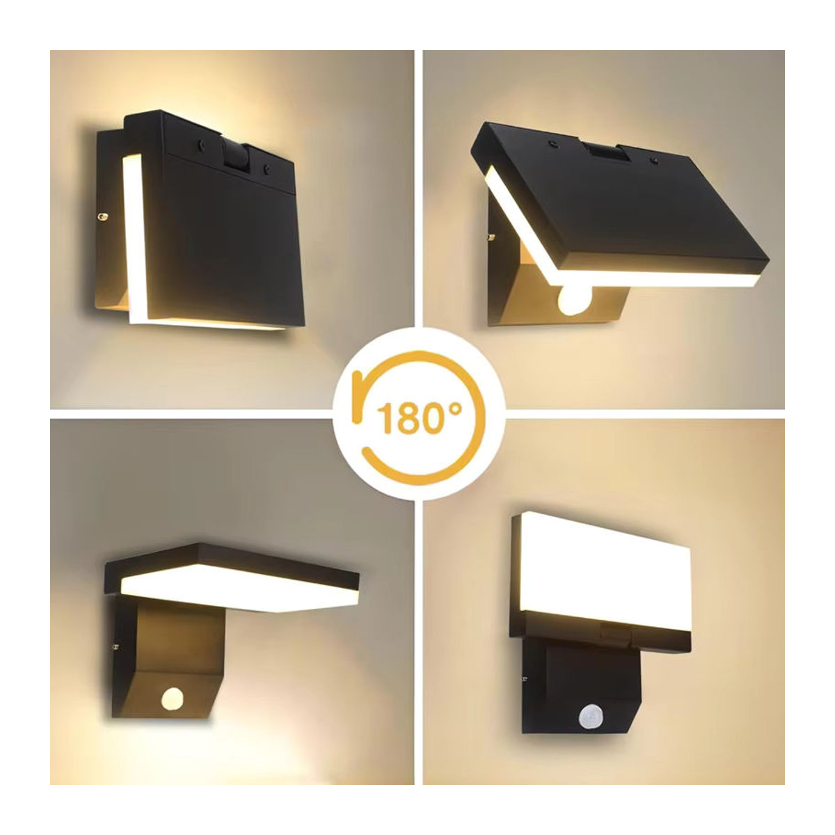 Moderne LED Außenwandleuchte aus Aluminium in Schwarz mit IP65 Wasserdichtigkeit und Sensor - Bild 4