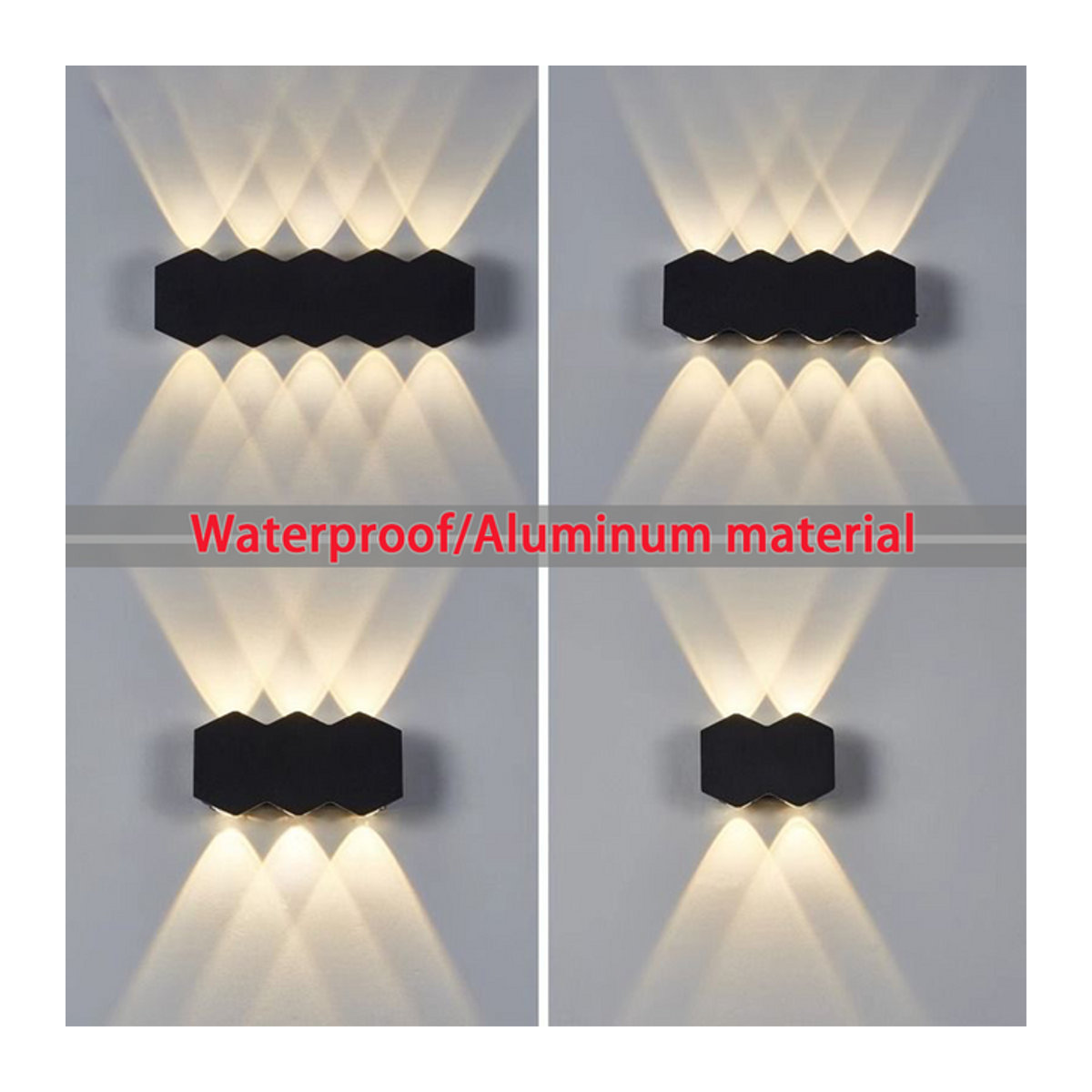 Moderne LED Außenwandleuchte aus Aluminium in Schwarz mit IP66 Wasserdichtigkeit - Bild 1