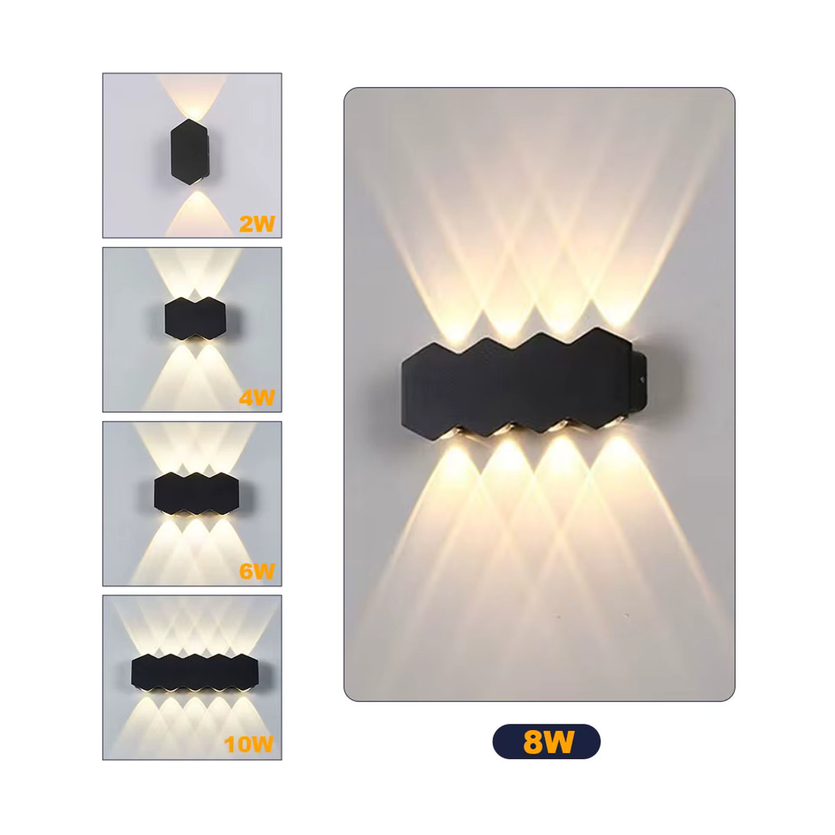 Moderne LED Außenwandleuchte aus Aluminium in Schwarz mit IP66 Wasserdichtigkeit - Bild 5