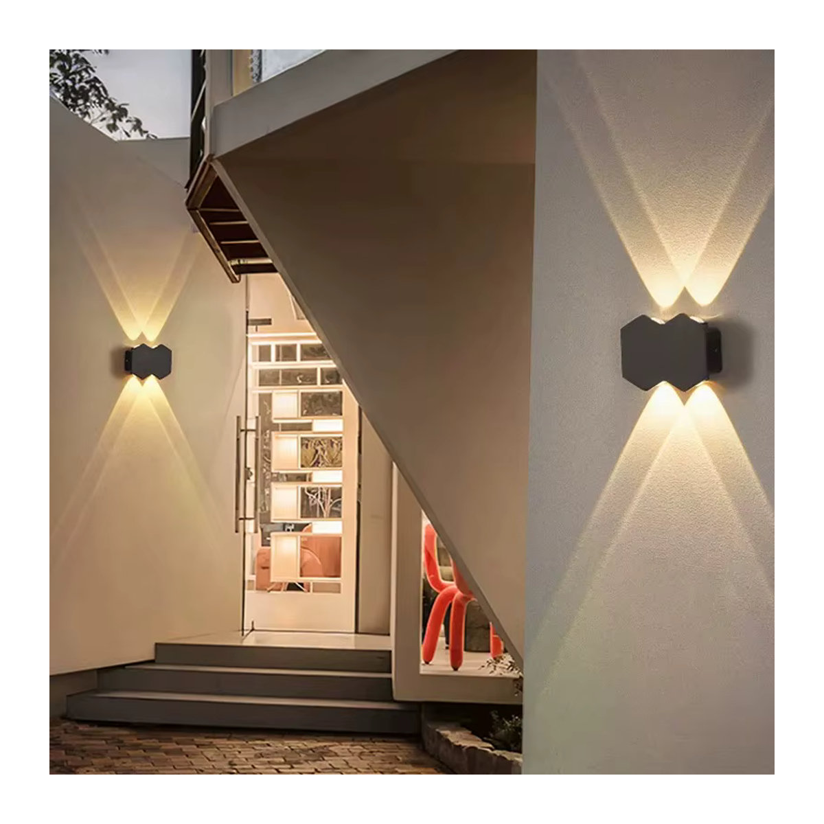 Moderne LED Außenwandleuchte aus Aluminium in Schwarz mit IP66 Wasserdichtigkeit - Bild 6