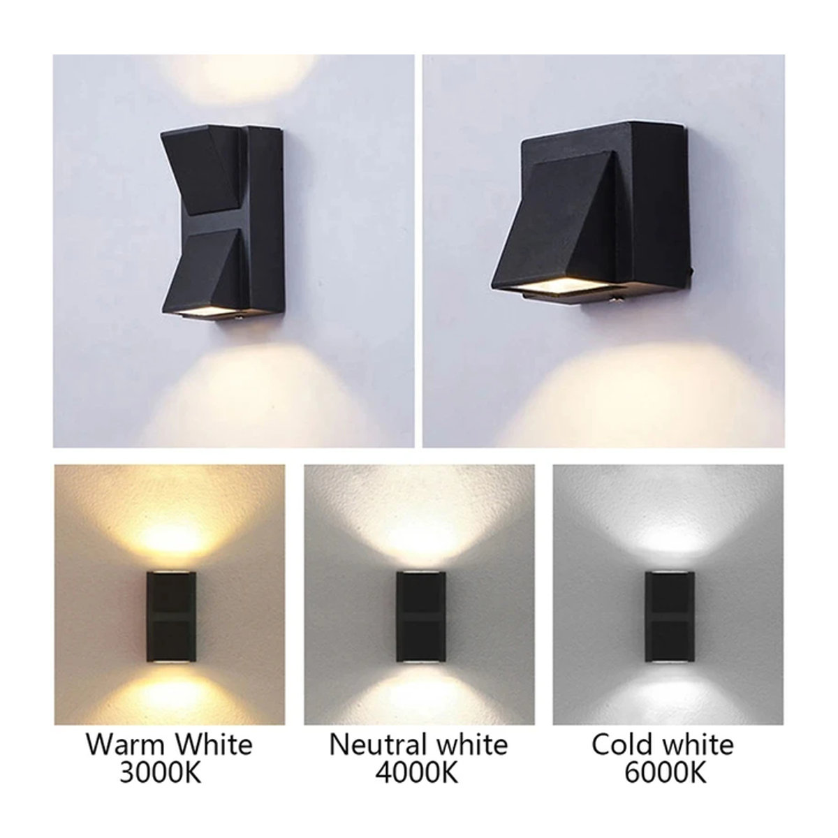 Moderne LED Außenwandleuchte aus Aluminium von CYLRDXK in Schwarz für Garten Terrasse und Balkon - Bild 1