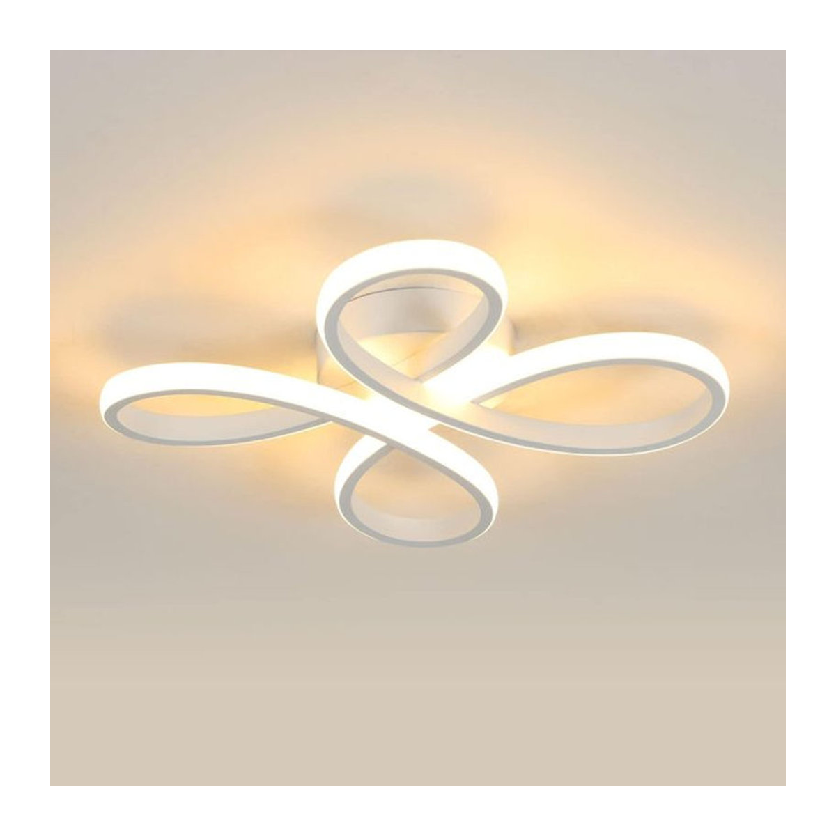 Moderne LED-Deckenlampe in Blumenform aus Aluminium, Weiß, 30 W, Warmweißes Licht - Bild 1