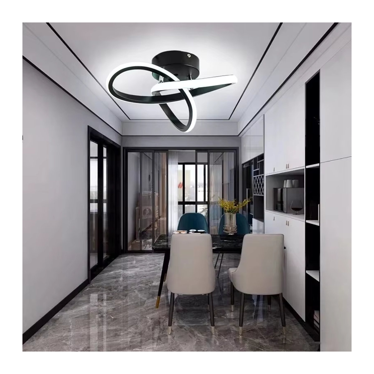Moderne LED-Deckenlampe in Schwarz mit 20 W und dimmbarer Lichtfarbe, Durchmesser: 25 cm - Bild 2