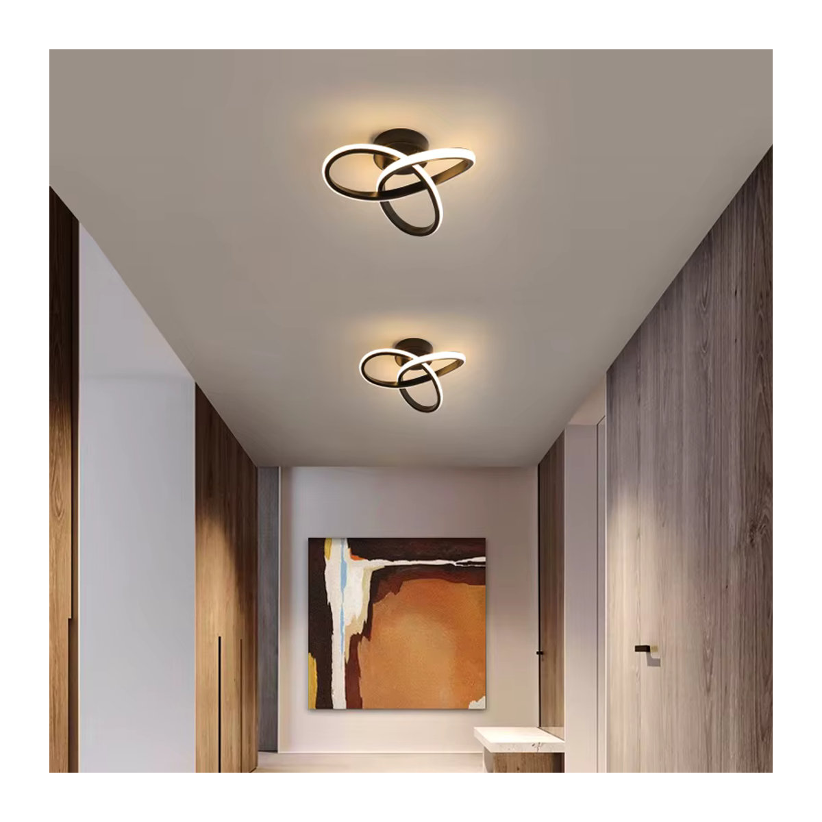 Moderne LED-Deckenlampe in Schwarz mit 20 W und dimmbarer Lichtfarbe, Durchmesser: 25 cm - Bild 4