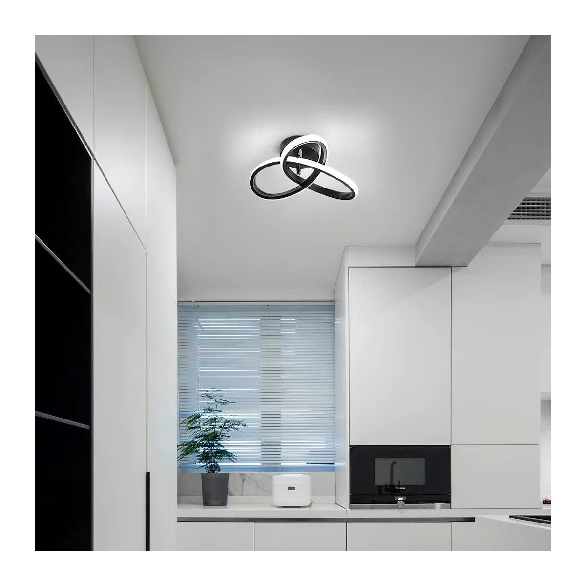 Moderne LED-Deckenlampe in Schwarz mit 20 W und dimmbarer Lichtfarbe, Durchmesser: 25 cm - Bild 5