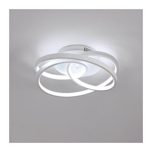 Moderne LED-Deckenlampe in Weiß mit 40W und Kaltweißem Licht im Ringdesign
