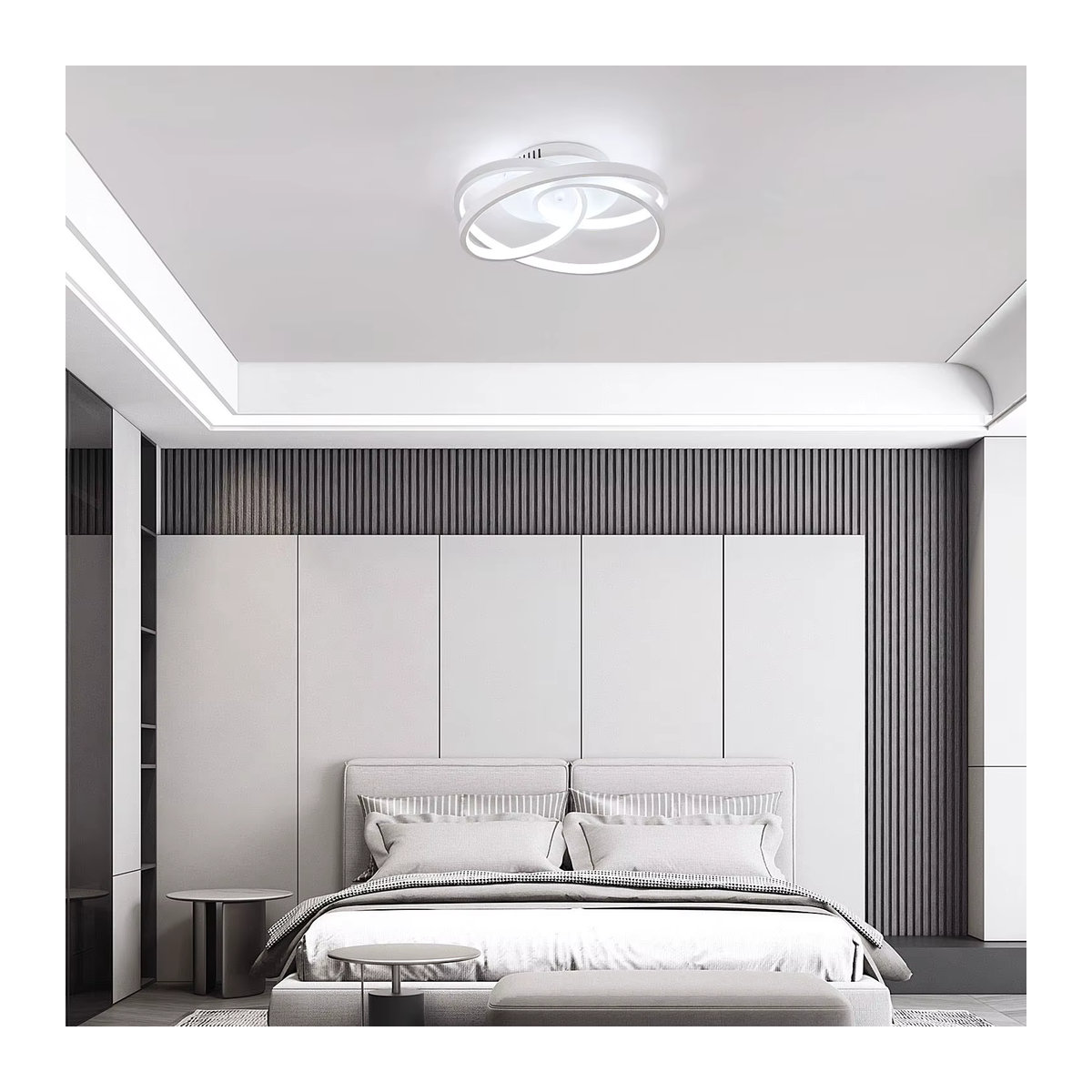 Moderne LED-Deckenlampe in Weiß mit 40W und Kaltweißem Licht im Ringdesign - Bild 3