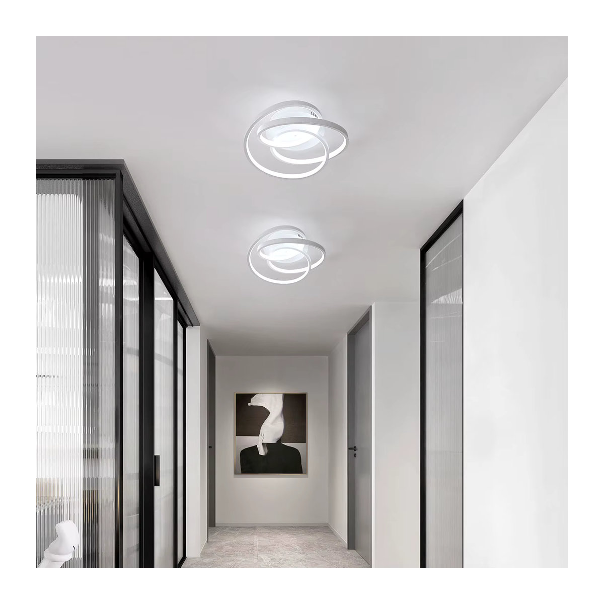 Moderne LED-Deckenlampe in Weiß mit 40W und Kaltweißem Licht im Ringdesign - Bild 4