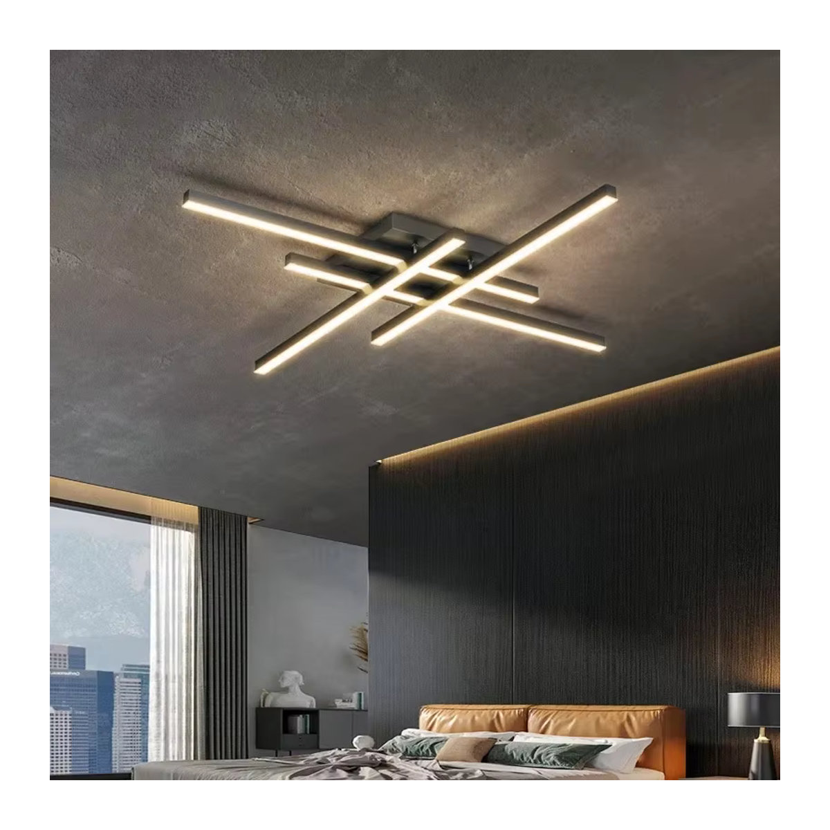 Moderne LED-Deckenlampe von CETANT in Weiß oder Schwarz/Weiß mit kaltweißem Licht und drehbarem Design für Wohnzimmer, Schlafzimmer und Flur - Bild 2