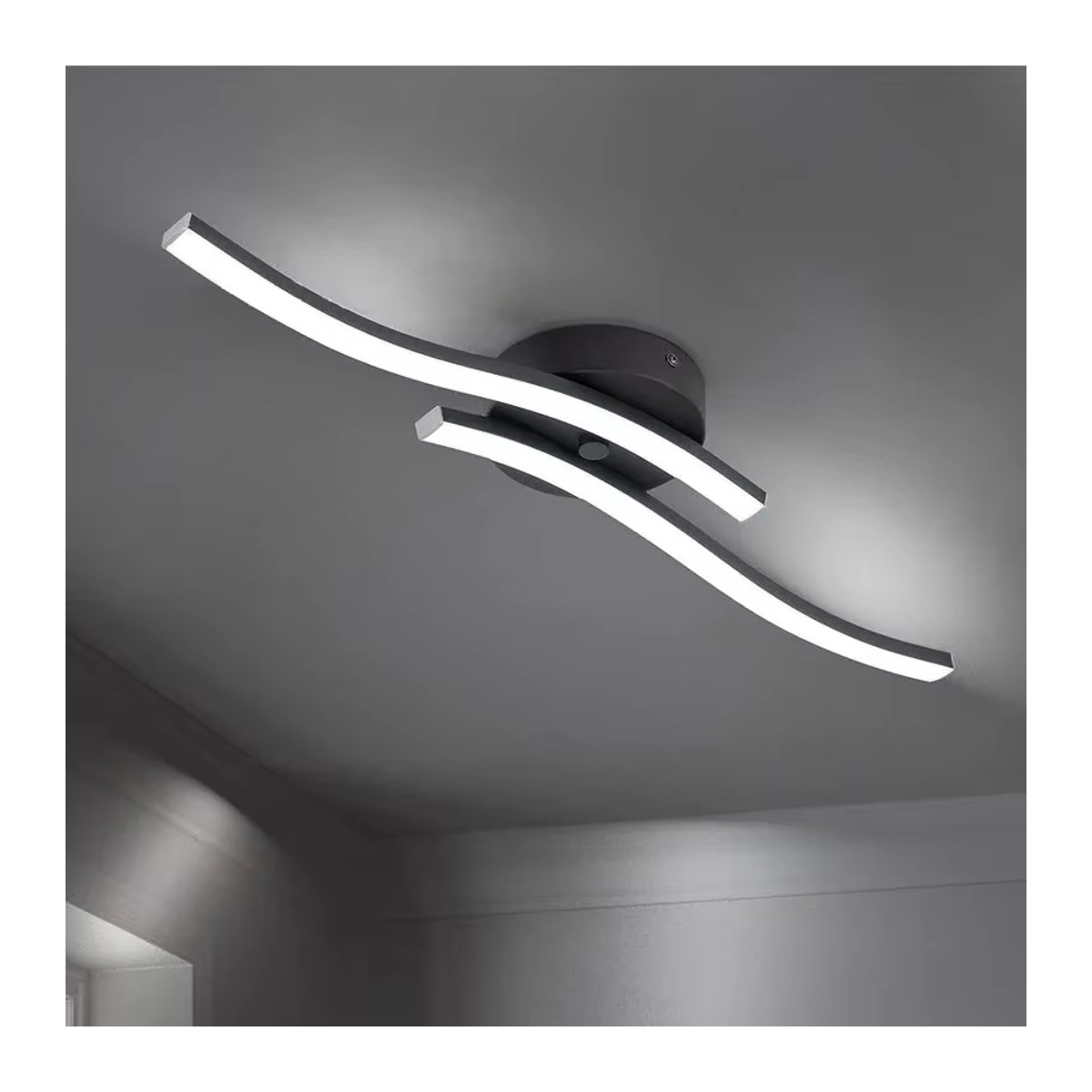 Moderne LED-Deckenlampe von CETANT in Weiß oder Schwarz/Weiß mit kaltweißem Licht und drehbarem Design für Wohnzimmer, Schlafzimmer und Flur - Bild 3