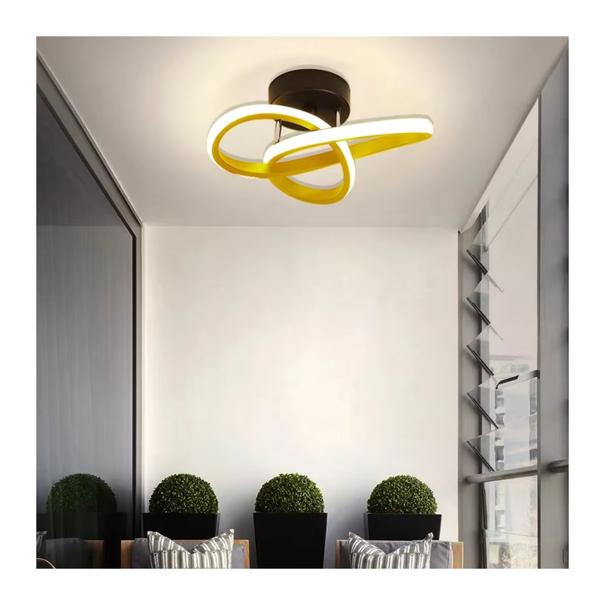 Moderne LED-Deckenlampe von DARHYN aus Aluminium in Chrom - Bild 3