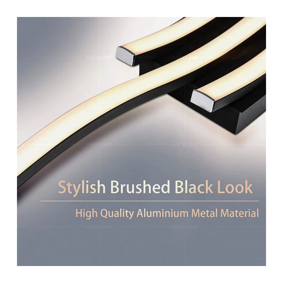 Moderne LED-Deckenlampe von DARHYN in Schwarz aus Aluminium mit Wellenform - Bild 5