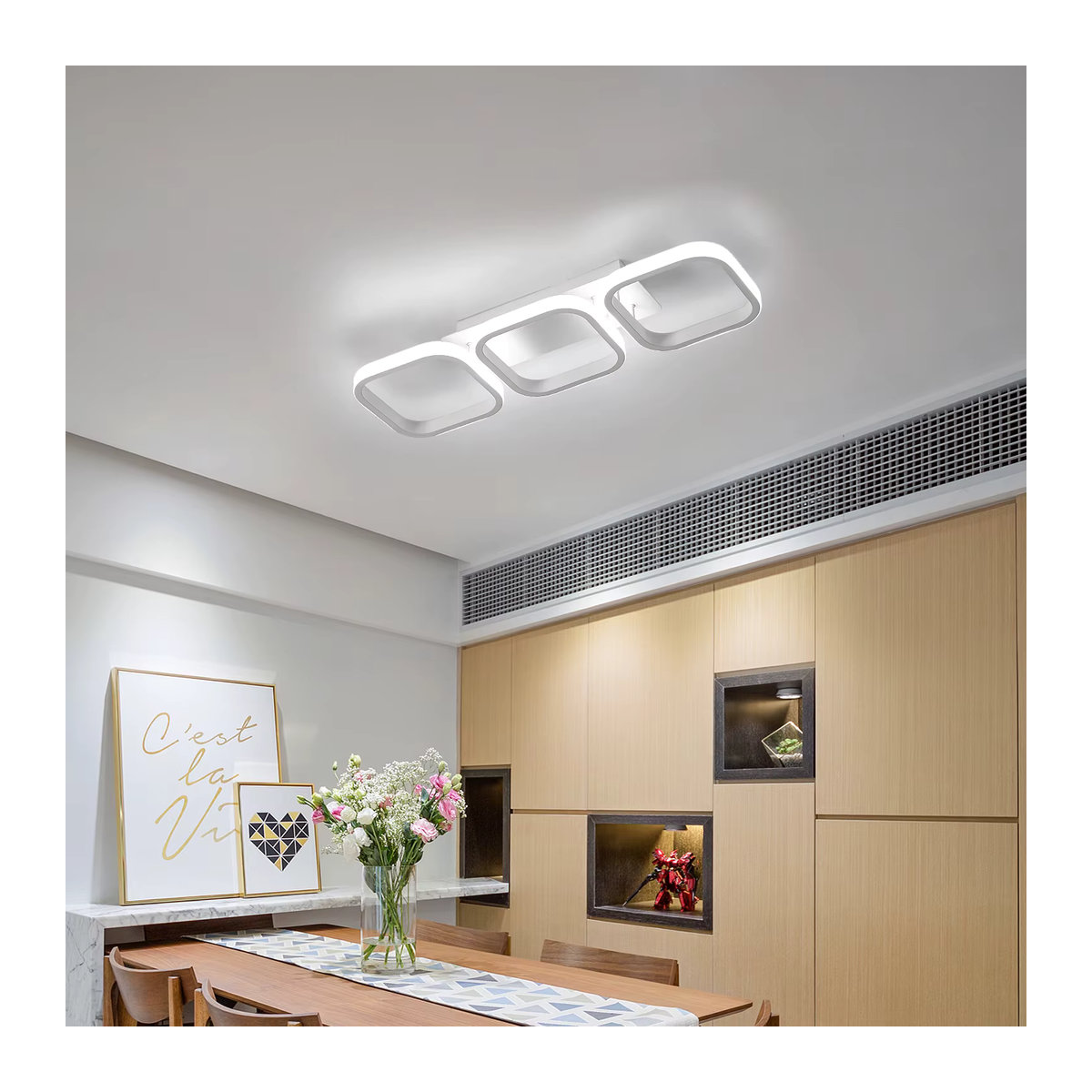 Moderne LED-Deckenleuchte aus Acryl in Weiß mit kaltweißem Licht - Bild 5