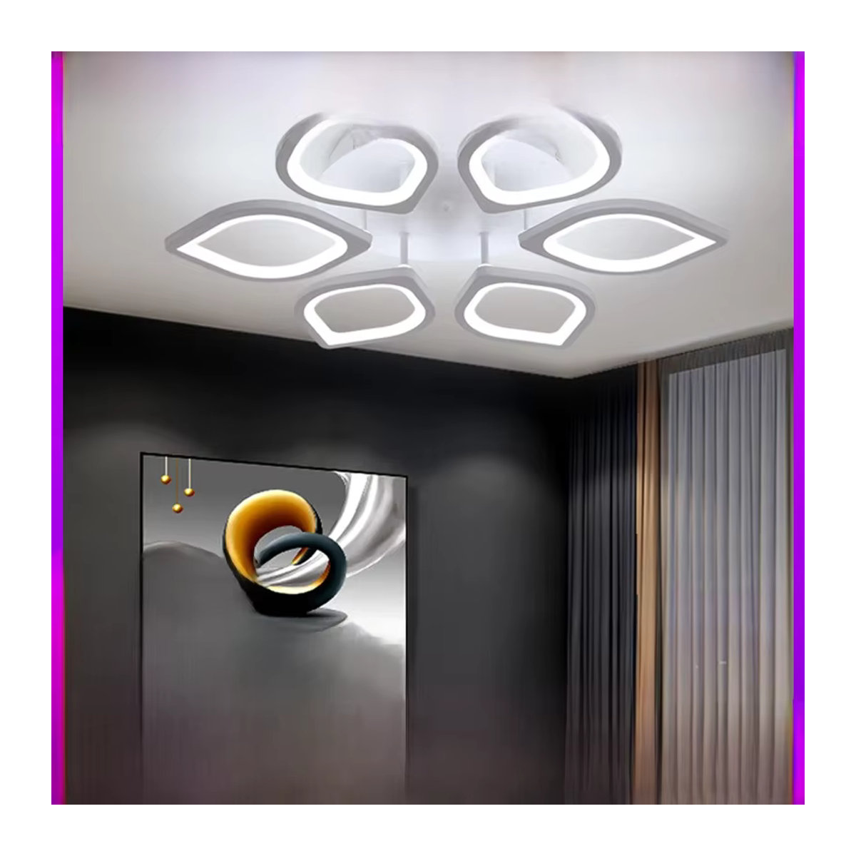 Moderne LED Deckenleuchte aus Acryl von VETRULUS in Weiß als Kronleuchter für Wohnzimmer, Esszimmer oder Schlafzimmer - Bild 7