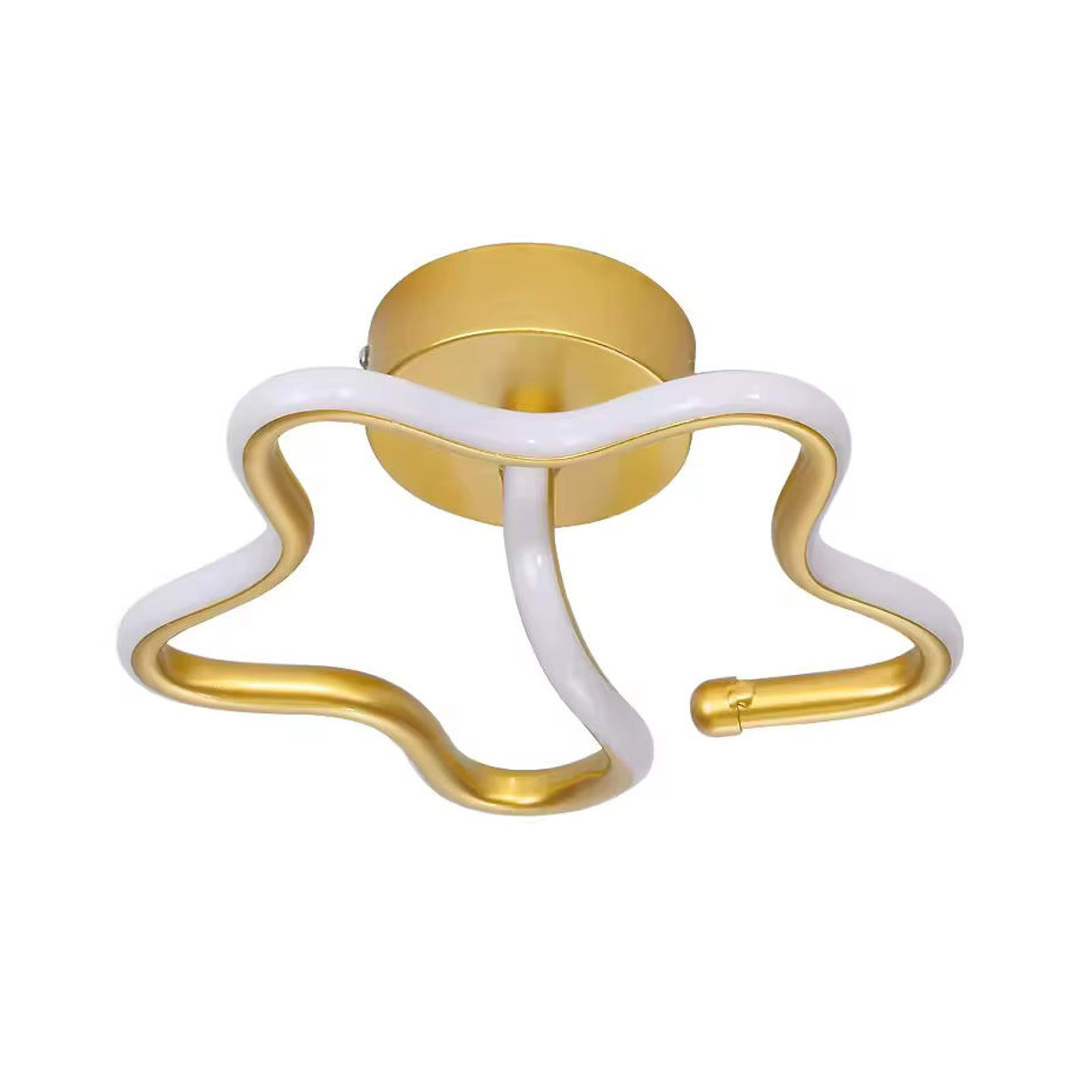 Moderne LED-Deckenleuchte aus Aluminium von CETANT in Gold für Wohnzimmer, Schlafzimmer und Flur - Bild 3