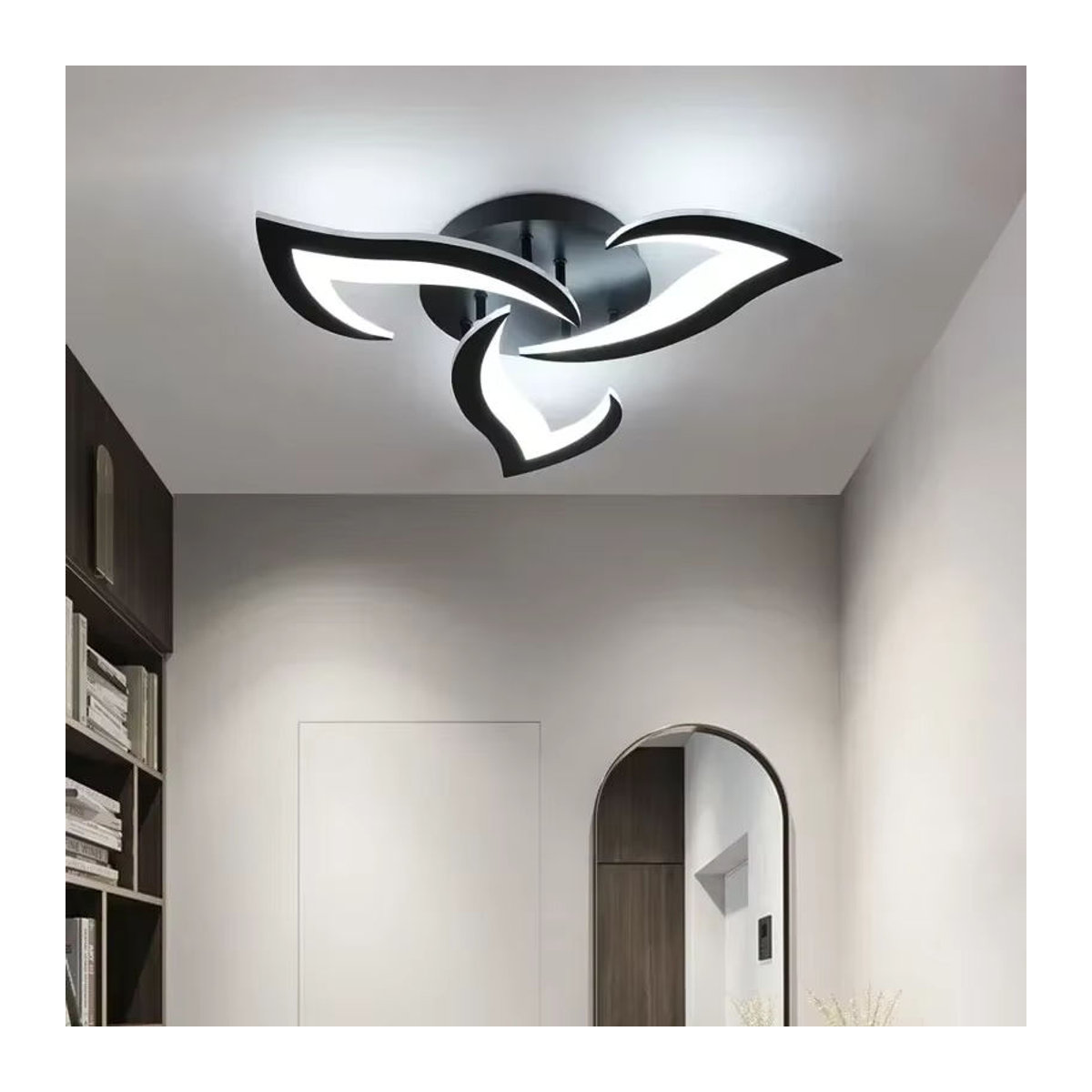 Moderne LED-Deckenleuchte DARHYN als dekorativer Kronleuchter in Schwarz/Weiß - Bild 1