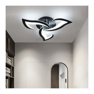 Moderne LED-Deckenleuchte DARHYN als dekorativer Kronleuchter in Schwarz/Weiß