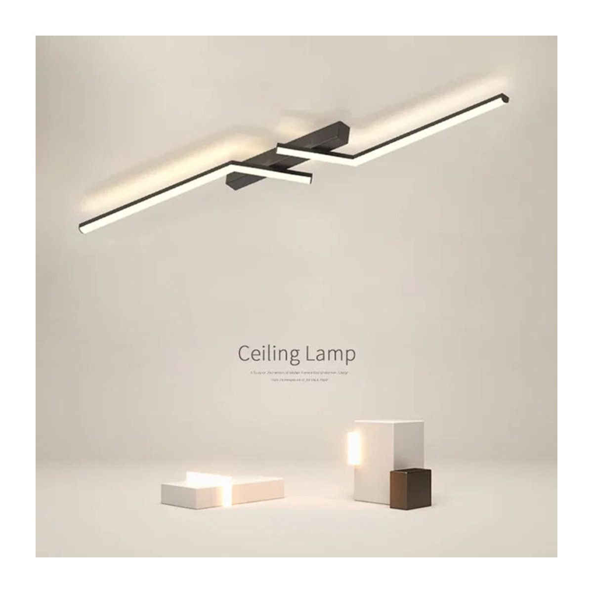 Moderne LED Deckenleuchte DARHYN in Gold und Schwarz mit warmweißem Licht für Wohnzimmer, Esszimmer oder Schlafzimmer - Bild 1