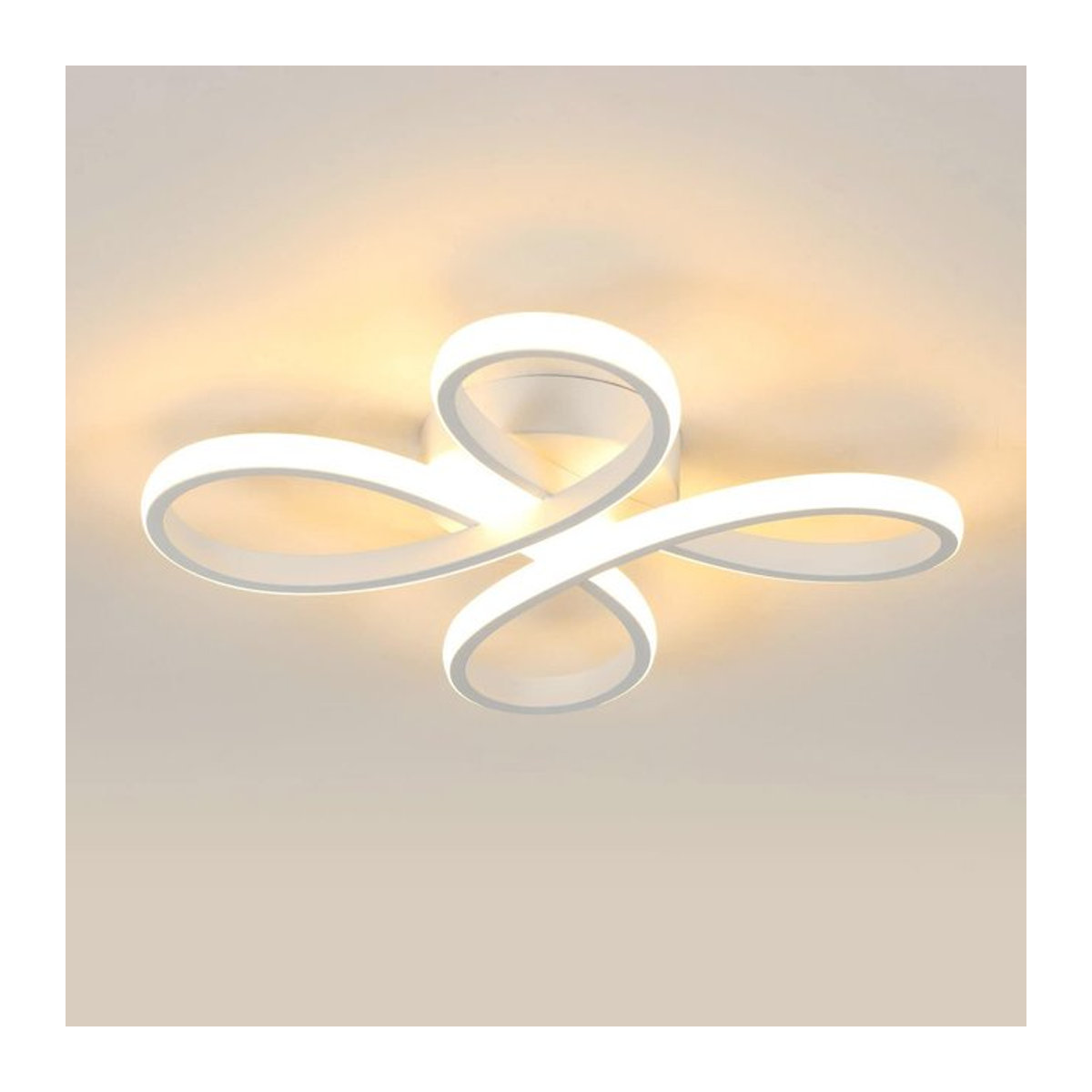 Moderne LED-Deckenleuchte in Blumenform aus Acryl, 30 W, 3400 lm, warmweißes Licht, Farbe: Weiß - Bild 1