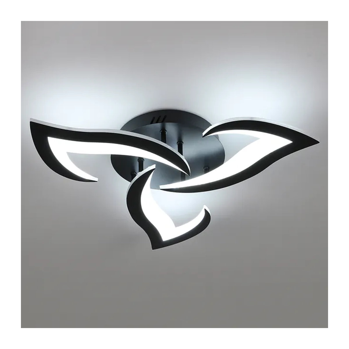 Moderne LED-Deckenleuchte in Blumenform aus Acryl, Schwarz, 36 W, Kaltweiß 6500 K, Durchmesser: 52 cm - Bild 1