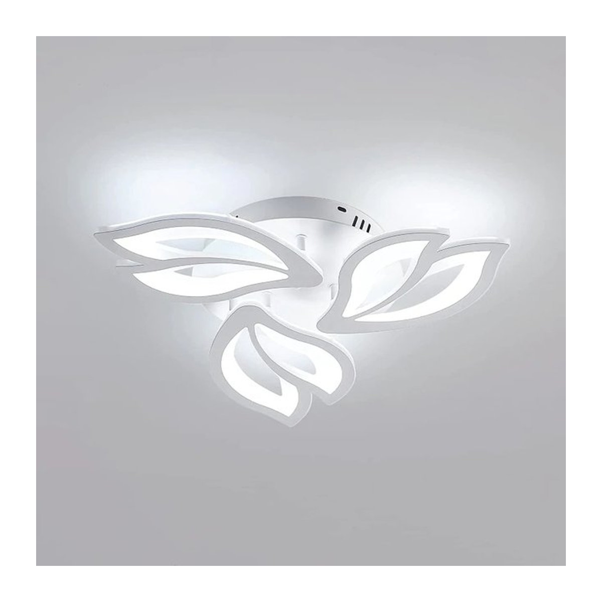 Moderne LED-Deckenleuchte in Blütenblatt-Optik mit 3 Köpfen aus Acryl, 40 W, Weiß, Kaltweiß 6500 K - Bild 1