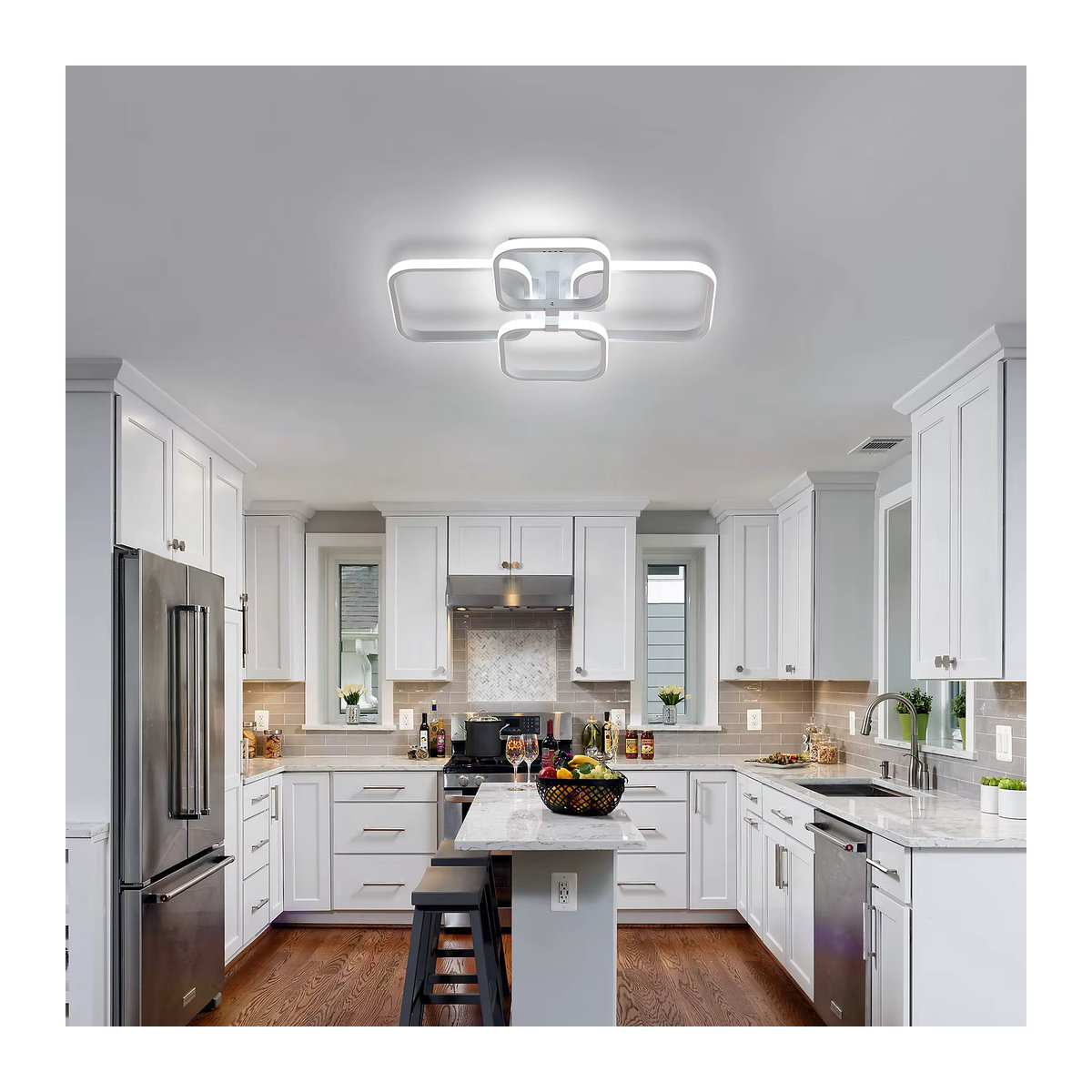 Moderne LED-Deckenleuchte in Weiß mit 60W und Kaltweiß für dein Wohnzimmer - Bild 3