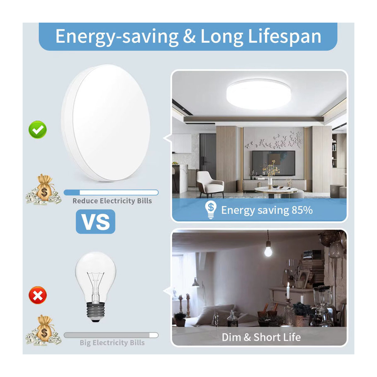 Moderne LED Deckenleuchte IRALAN in Weiß, minimalistischer Kronleuchter für Wohnzimmer, Schlafzimmer und Flur - Bild 4