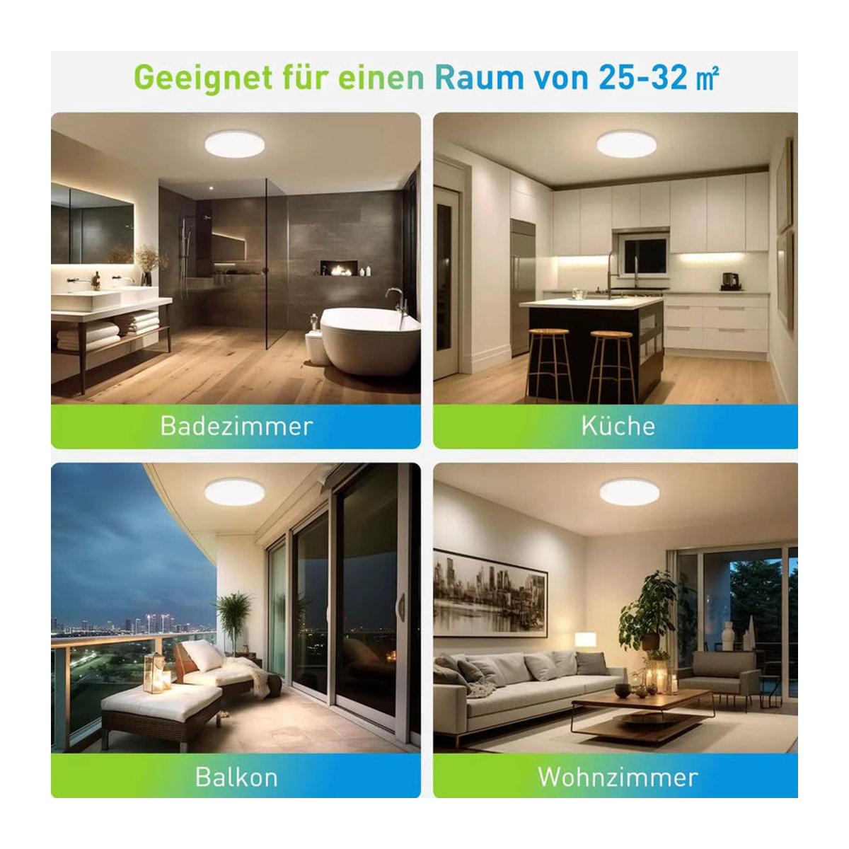 Moderne LED Deckenleuchte IRALAN in Weiß, minimalistischer Kronleuchter für Wohnzimmer, Schlafzimmer und Flur - Bild 5