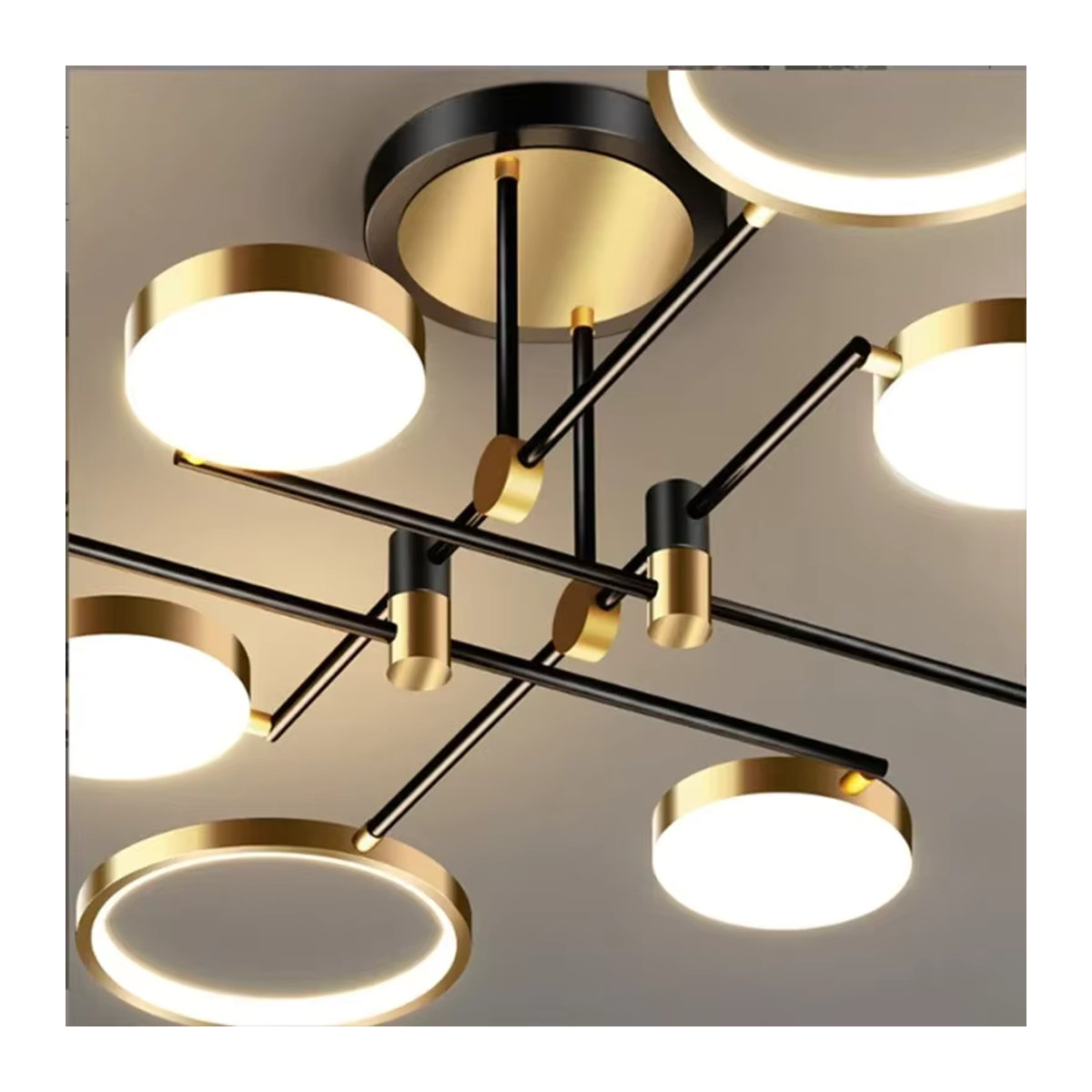 Moderne LED Deckenleuchte JIANKEXING Kronleuchter in Schwarz mit Fernbedienung für Wohnzimmer, Schlafzimmer und Küche - Bild 4