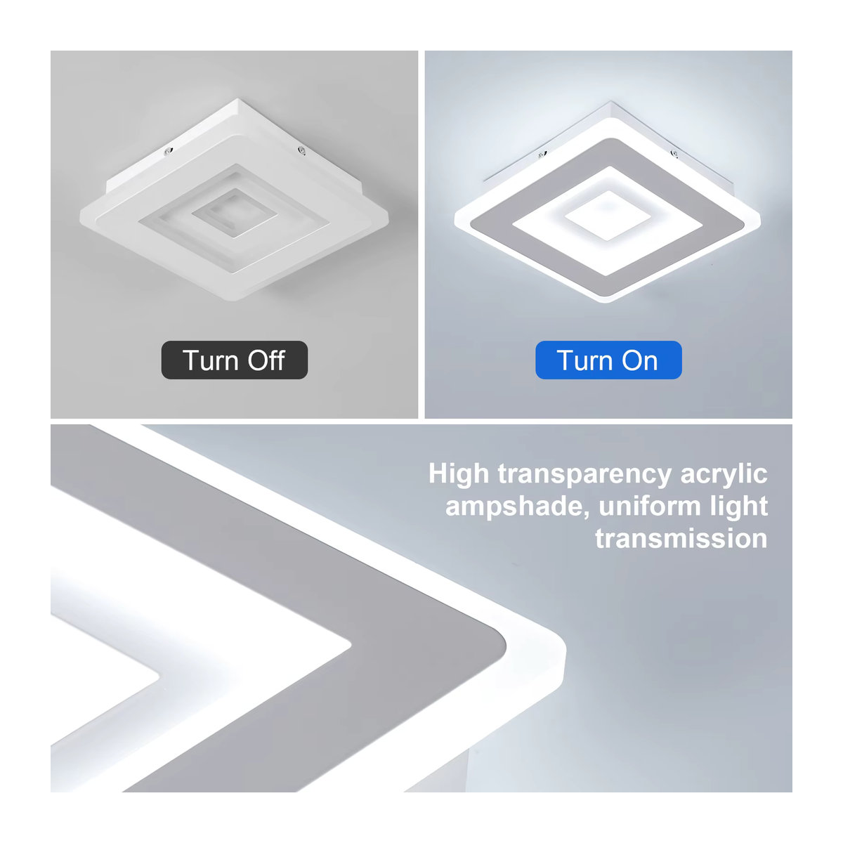 Moderne LED Deckenleuchte Thinesss in Weiß mit 28 W und Kaltweiß (6500 K) aus Acryl - Bild 5
