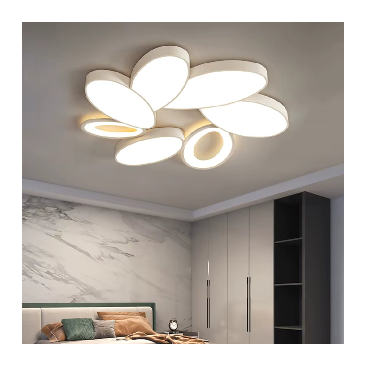 Moderne LED-Deckenleuchte TONDI Kronleuchter in Weiß für Wohnzimmer, Schlafzimmer und Esszimmer - Bild 2
