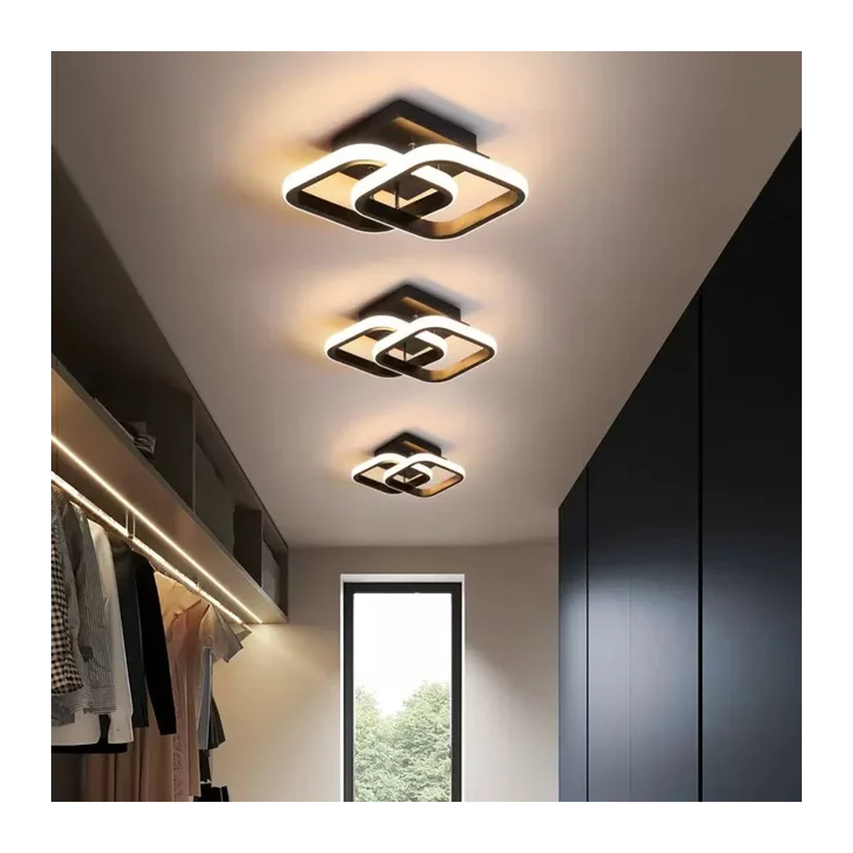 Moderne LED Deckenleuchte TRAZOS Kronleuchter für Flur und Innenräume in Schwarz/Weiß - Bild 1