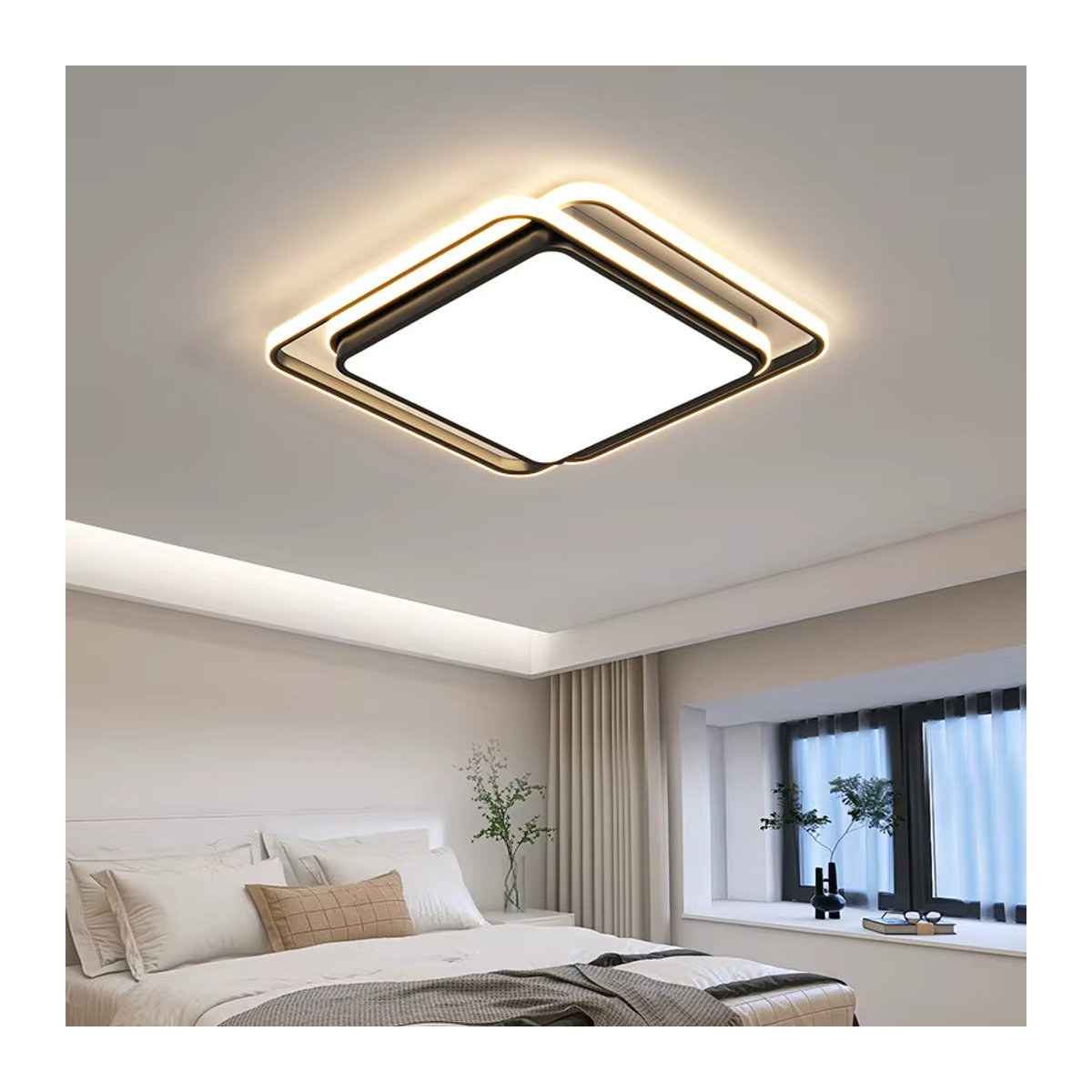 Moderne LED-Deckenleuchte TRAZOS Kronleuchter für Wohnzimmer Schlafzimmer und Esszimmer in Schwarz/Weiß - Bild 2