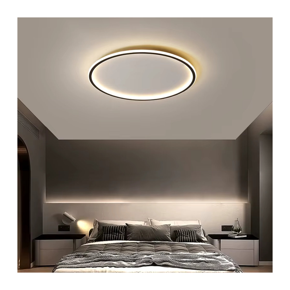 Moderne LED-Deckenleuchte von CETANT in Weiß mit Fernbedienung, 50 cm Durchmesser - Bild 3
