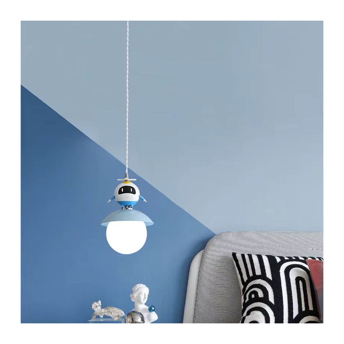 Moderne LED Deckenleuchte von JIANKEXING als kreativer Kronleuchter in Blau für Wohnzimmer, Schlafzimmer oder Kinderzimmer - Bild 3