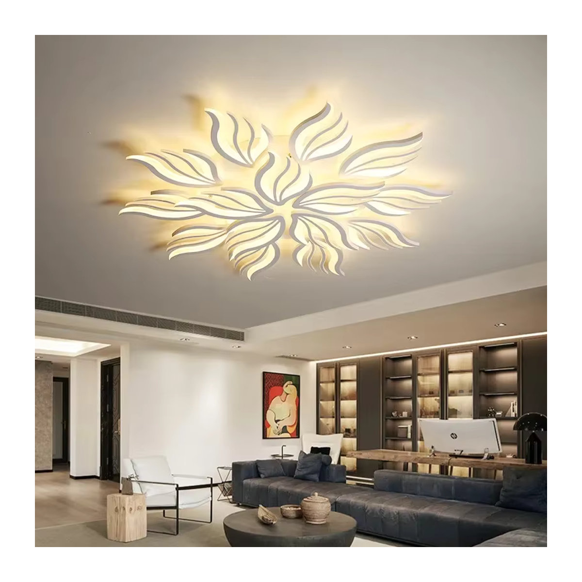 Moderne LED Deckenleuchte ZIMULONG in Weiß mit RC-Dimmfunktion für Wohnzimmer, Schlafzimmer, Esszimmer und Küche - Bild 2