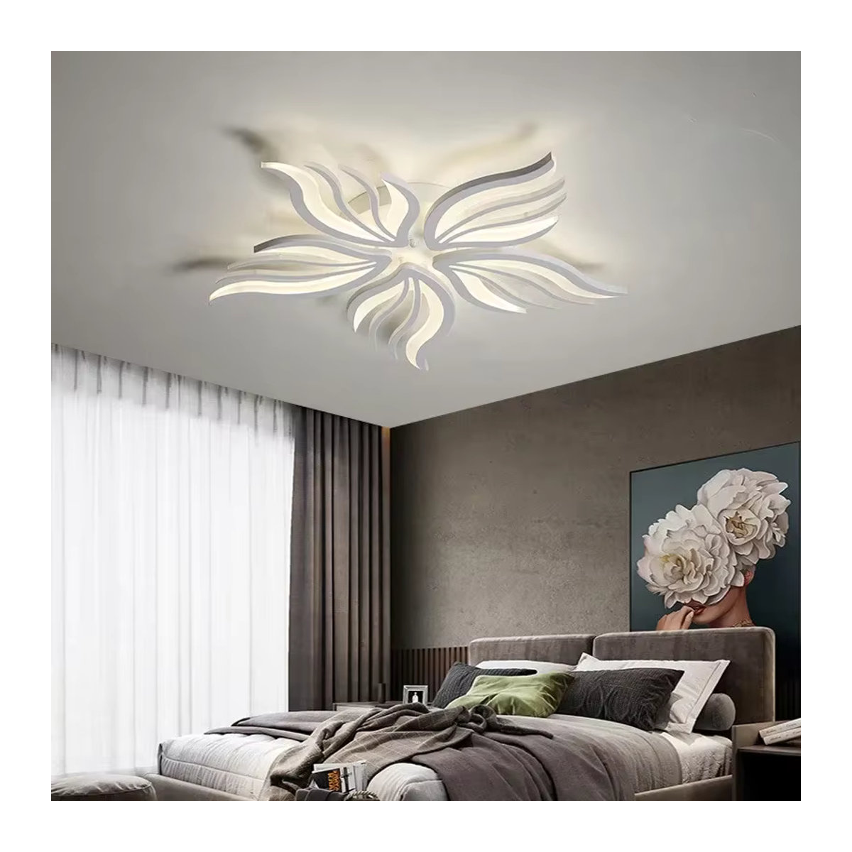 Moderne LED Deckenleuchte ZIMULONG in Weiß mit RC-Dimmfunktion für Wohnzimmer, Schlafzimmer, Esszimmer und Küche - Bild 4