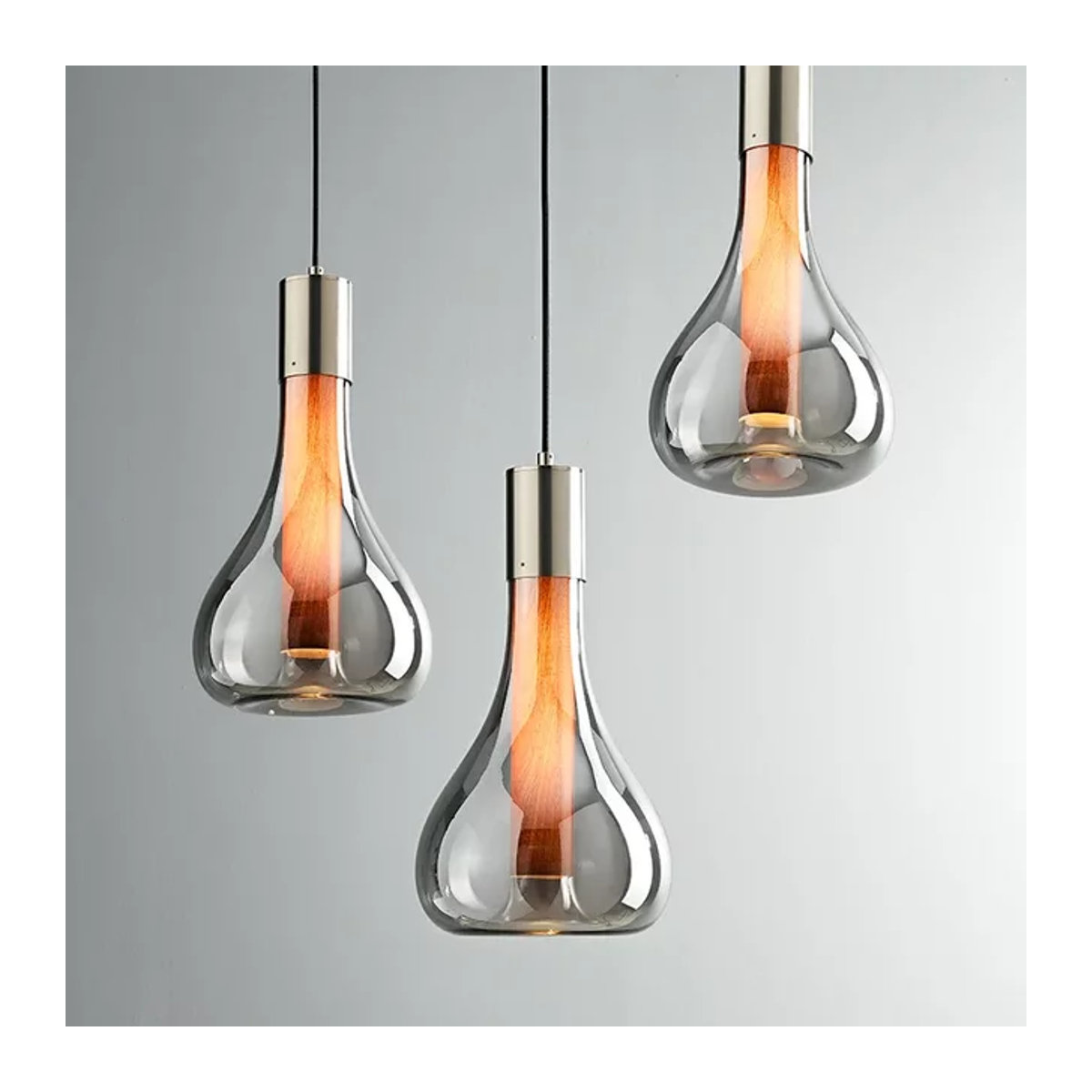 Moderne LED-Glaspendelleuchte von JIANKEXING in Silber für Esszimmer, Bar oder Schlafzimmer - Bild 1