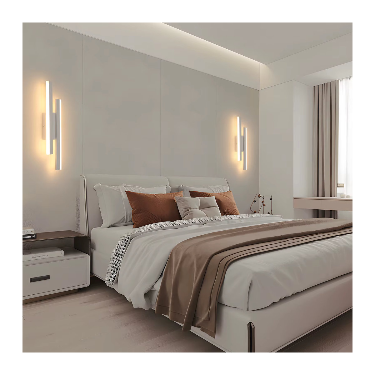 Moderne LED-Innenwandleuchte in Weiß, 16 W, dimmbar mit 3 Farbtemperaturen (3000 K, 4500 K, 6500 K) aus Metall - Bild 4