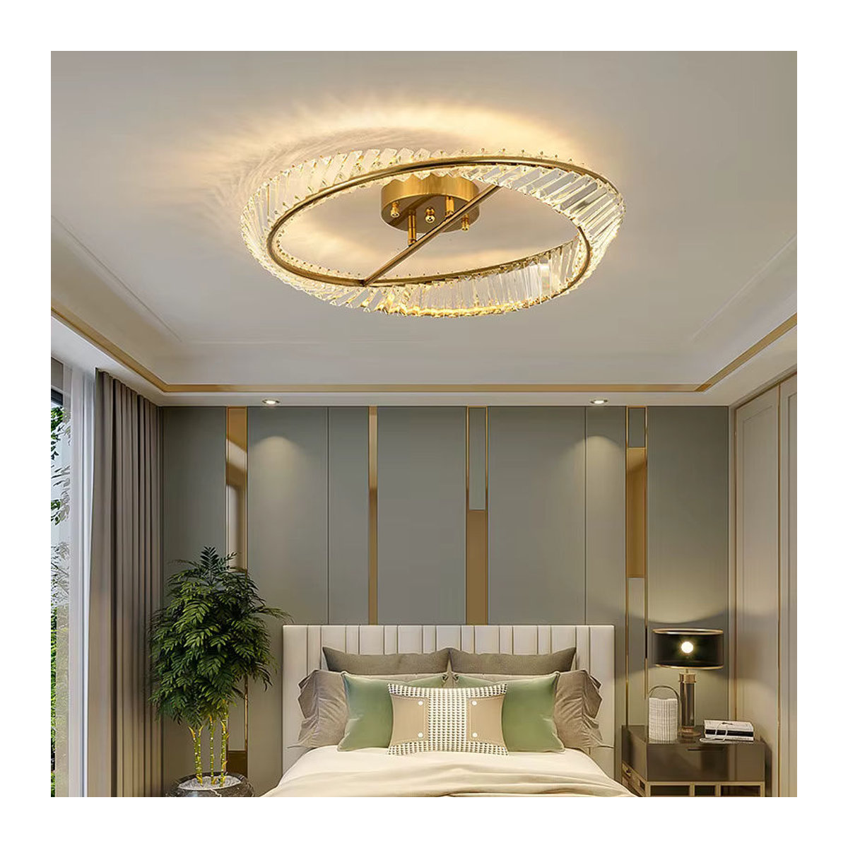 Moderne LED Kristall Deckenleuchte als luxuriöser Kronleuchter für Wohnzimmer, Schlafzimmer und Küche - Bild 3