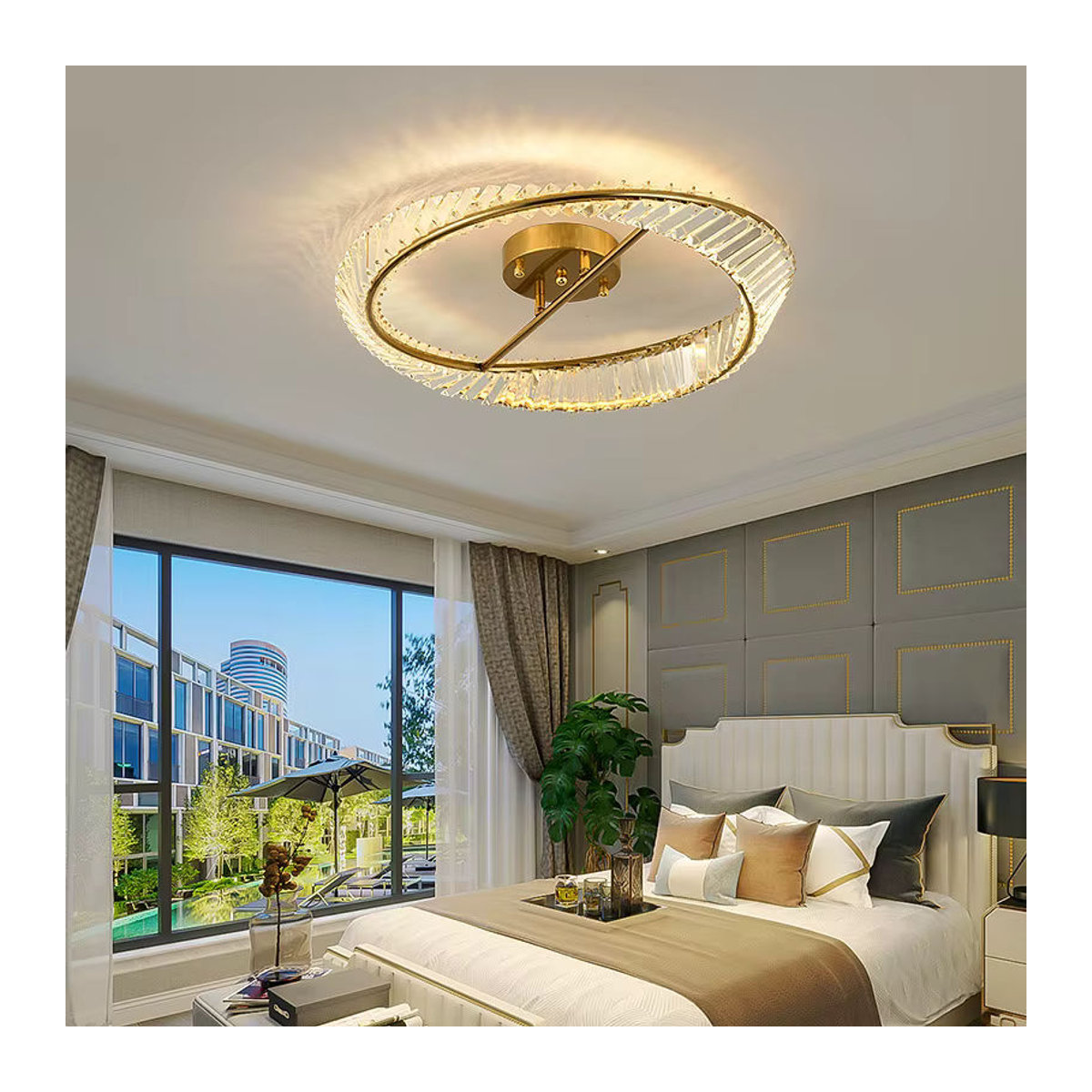 Moderne LED Kristall Deckenleuchte als luxuriöser Kronleuchter für Wohnzimmer, Schlafzimmer und Küche - Bild 4
