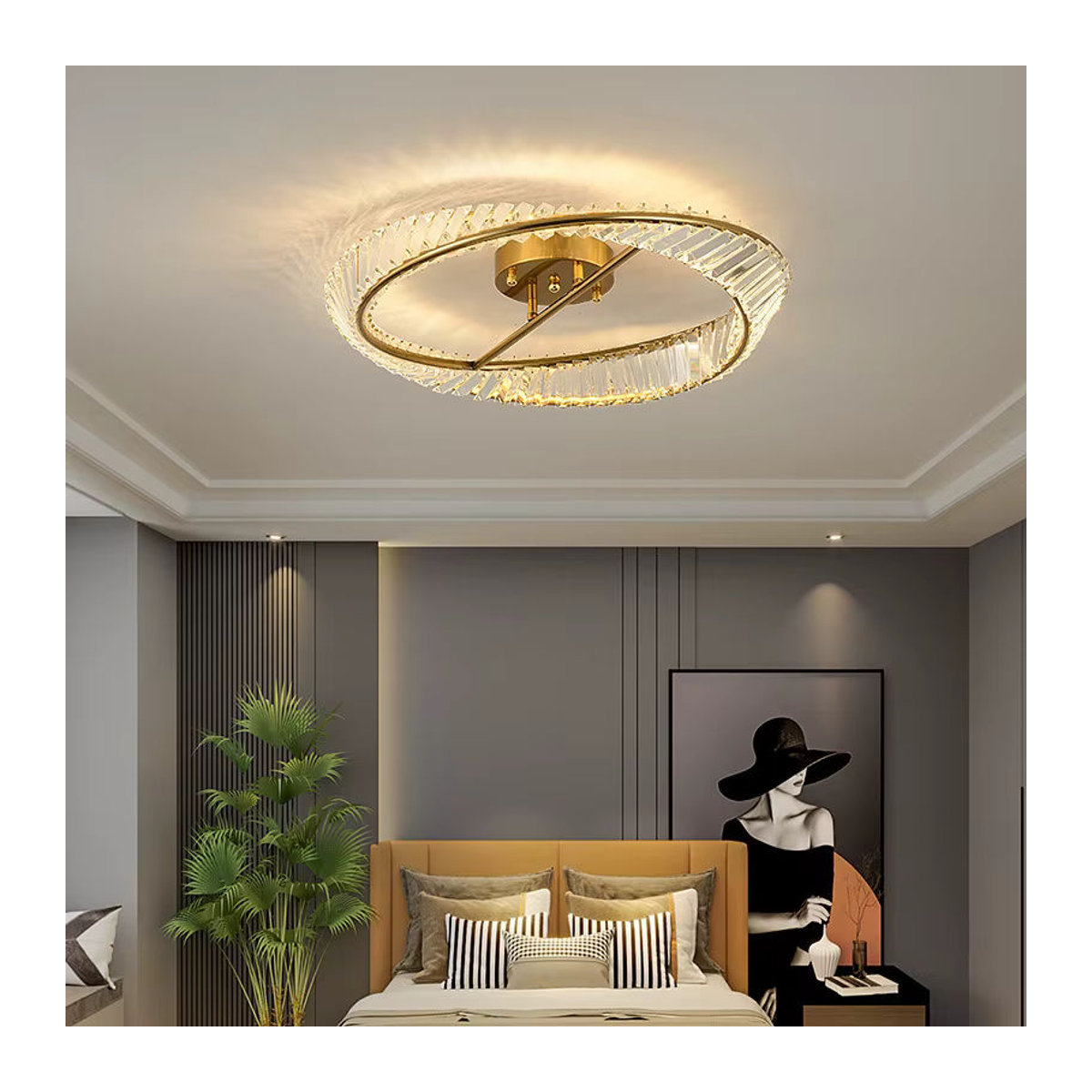 Moderne LED Kristall Deckenleuchte als luxuriöser Kronleuchter für Wohnzimmer, Schlafzimmer und Küche - Bild 5